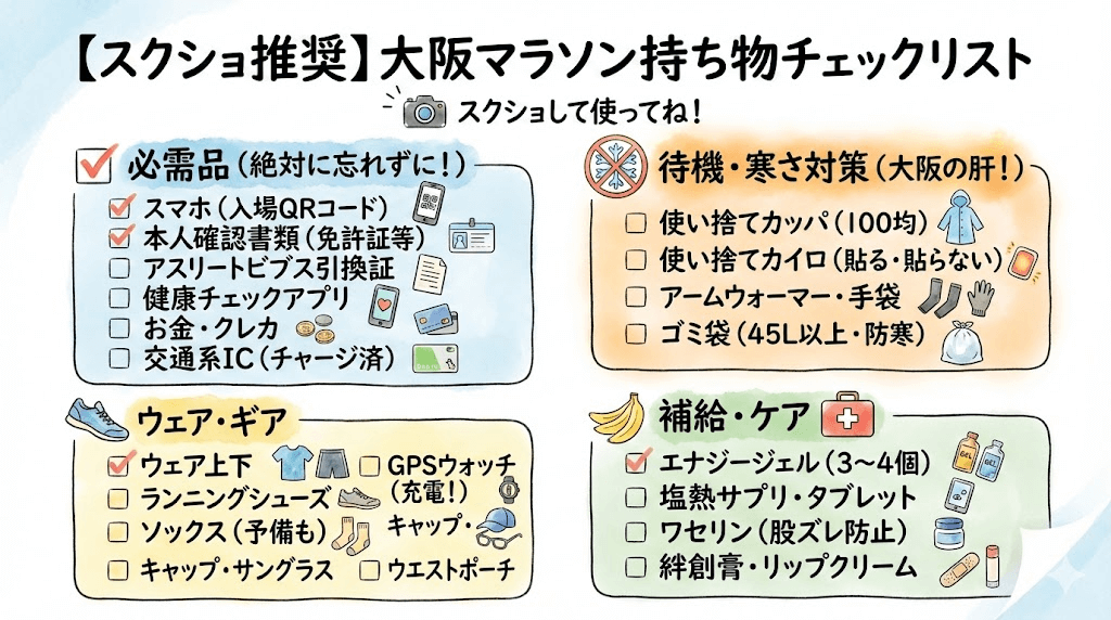 大阪マラソン 持ち物