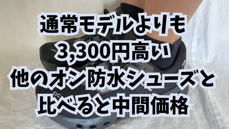 価格:通常モデルよりも3,300円高く、他のオン防水シューズと比べると中間価格