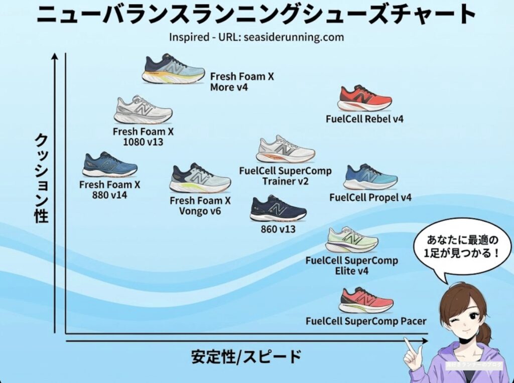ニューバランスランニングシューズチャート