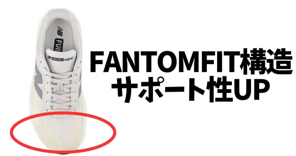 FANTOMFIT(ファントムフィット): 極薄の2種類の素材を圧着する技術で、軽量ながら高いサポート性を実現します。