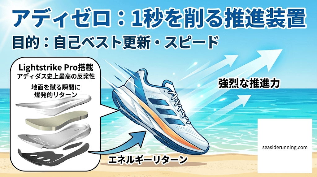 ADIZERO（アディゼロ）は「1秒を削る」ための推進装置