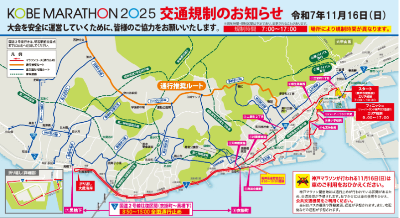 神戸マラソンの交通規制