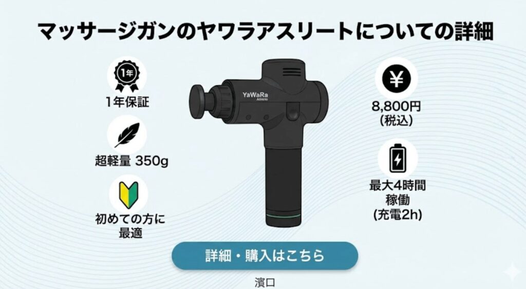 マッサージガンのヤワラアスリートについての詳細