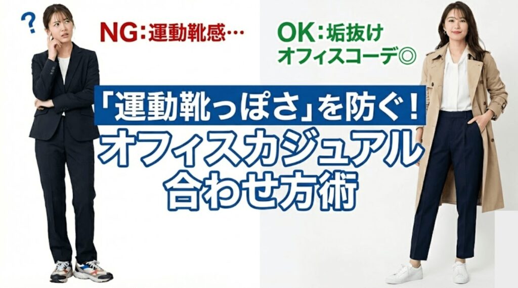 【コーデ術】「運動靴っぽくなる」を防ぐ!レディース・オフィスカジュアルへの合わせ方