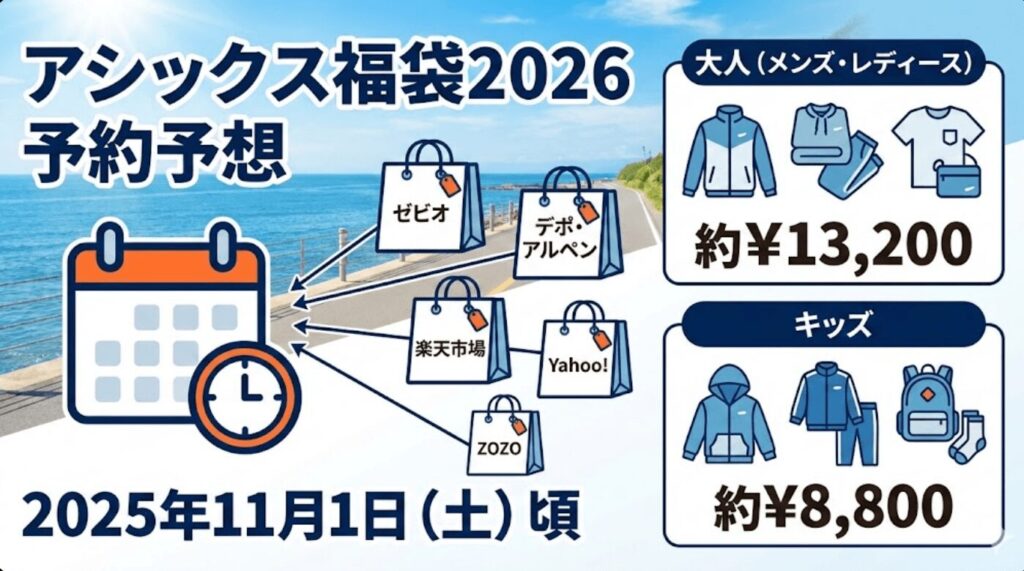 アシックス福袋2026予約予想
