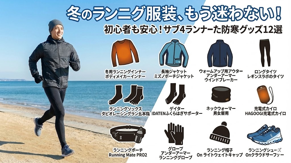 ランニング服装冬の初心者向けランニンググッズ12選