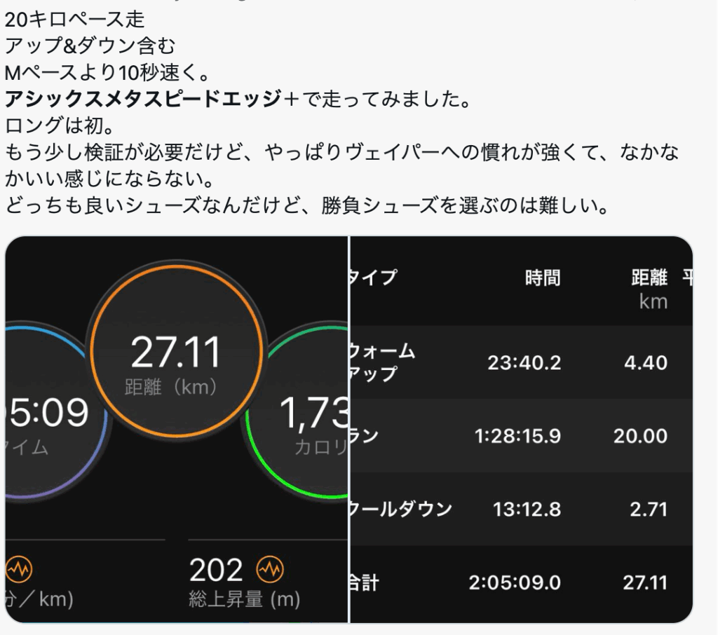 他のシューズ（ヴェイパーなど）との慣れ