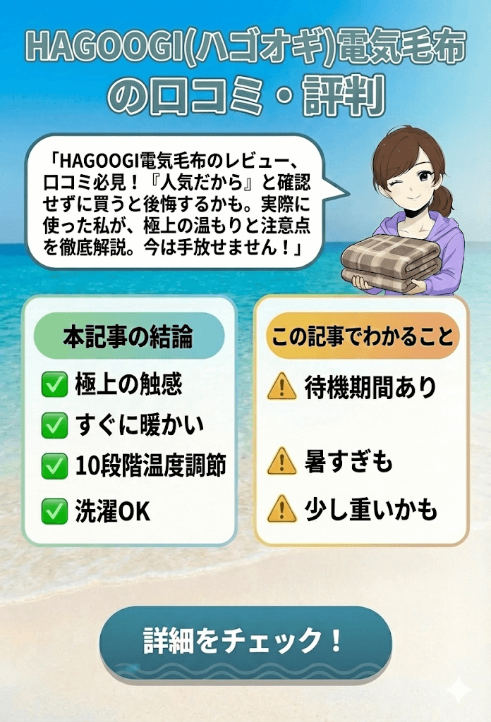 HAGOOGI電気毛布を実際に使ってみたレビュー