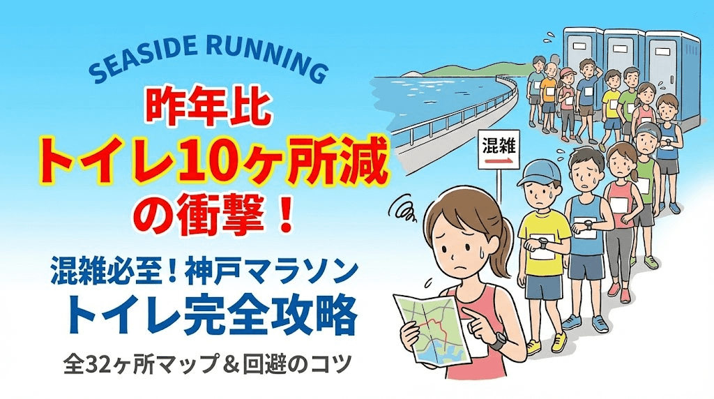 2026年神戸マラソントイレは昨年より10ヶ所少ない