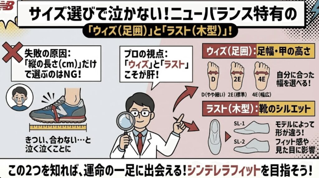 サイズ選びで泣かない！ニューバランス特有の「ウィズ（足囲）」と「ラスト（木型）」