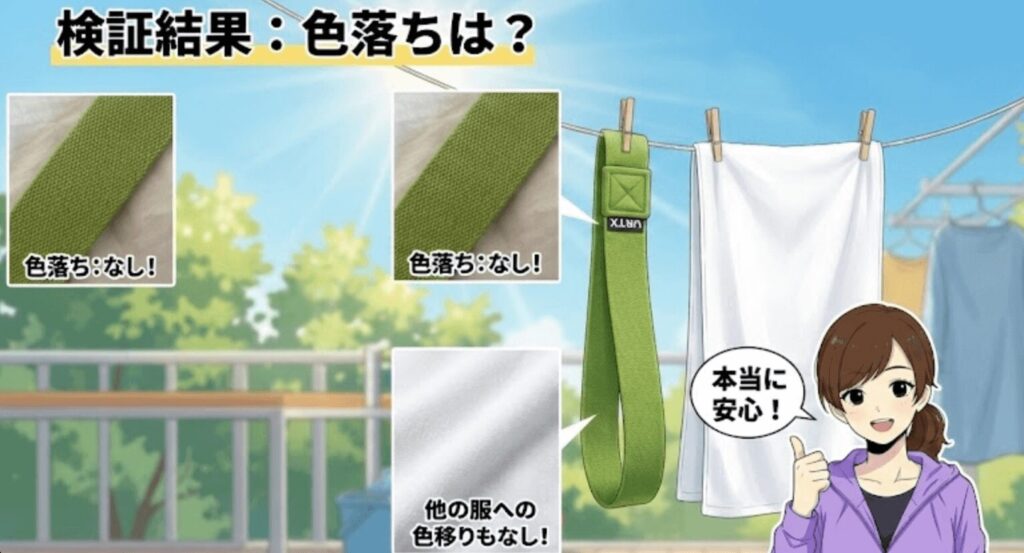 検証結果1つめ、色落ちはなし