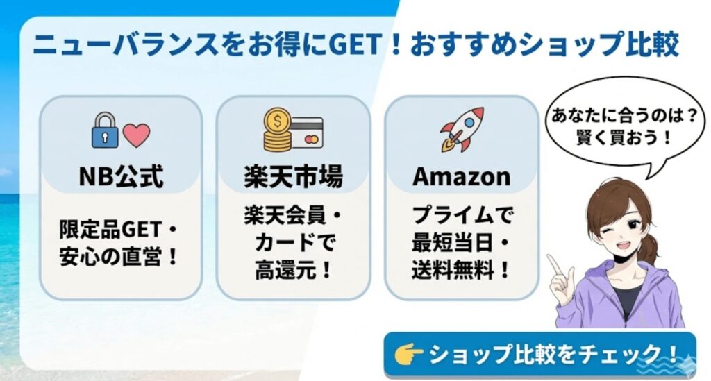 ニューバランスのおすすめショップ比較