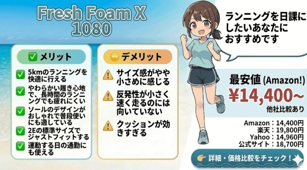 Fresh Foam X 1080のメリット・デメリット