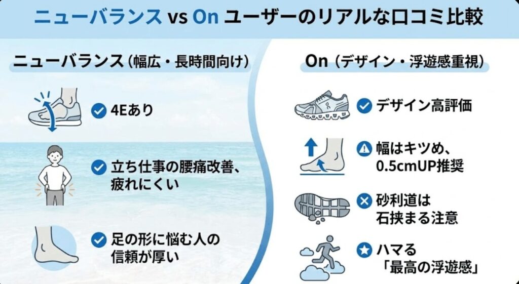 ニューバランスとオンの口コミ