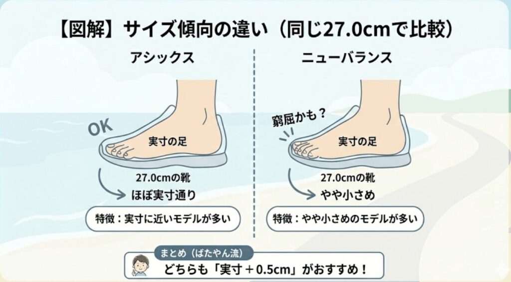 サイズ傾向の違い