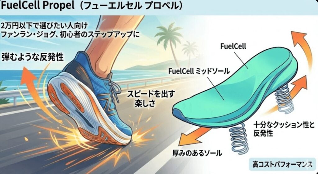 2万円以下で選びたい人向けFuelCell Propel（フューエルセル プロペル)です。
