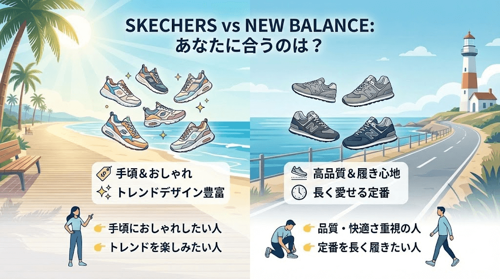 スケッチャーズとニューバランスを比較