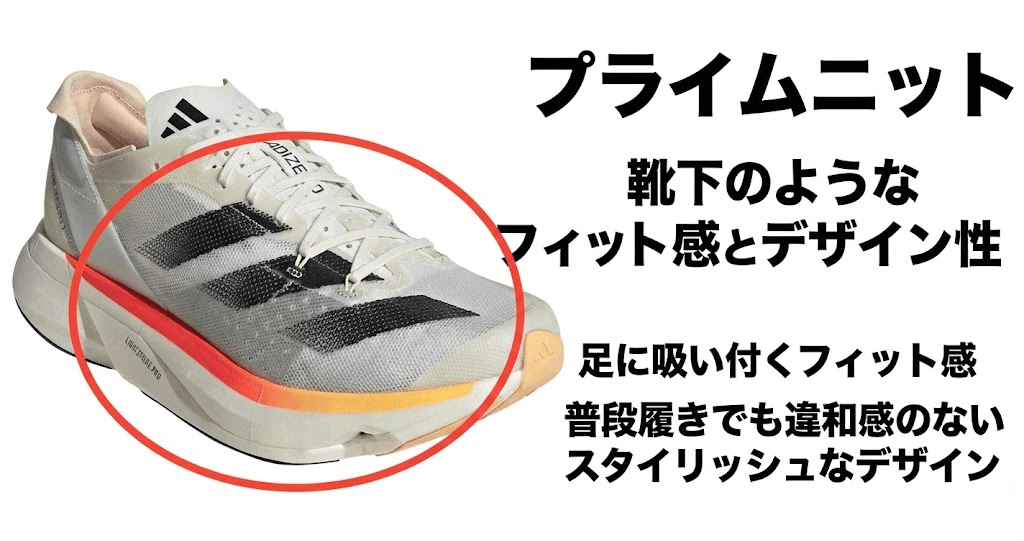 アディダスは「プライムニット」などのニット素材を使う