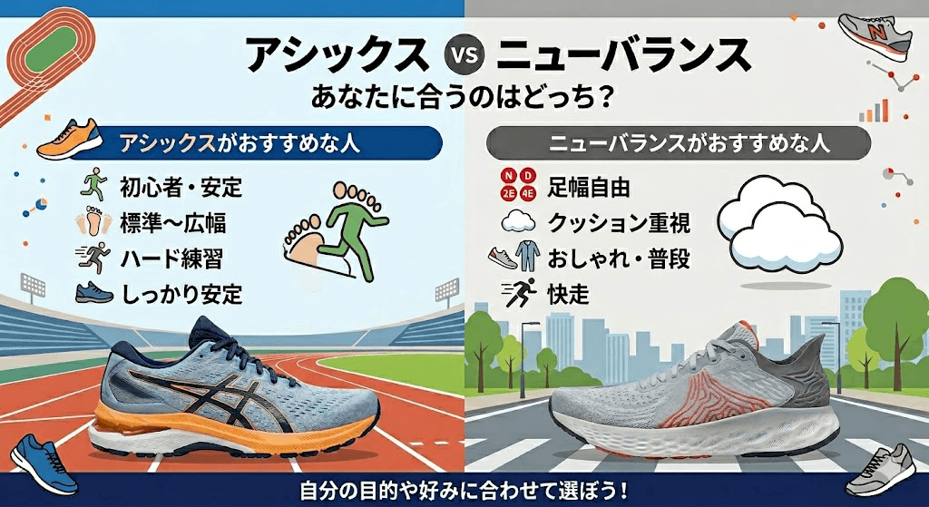 アシックスとニューバランスどっちがいい？