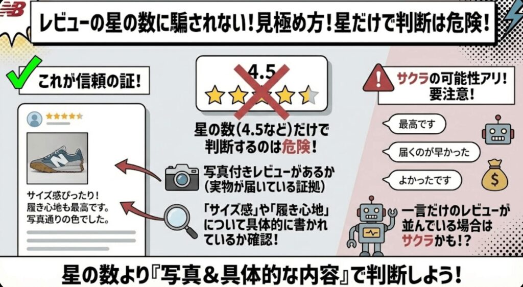 レビューの星の数に騙されない！見極め方