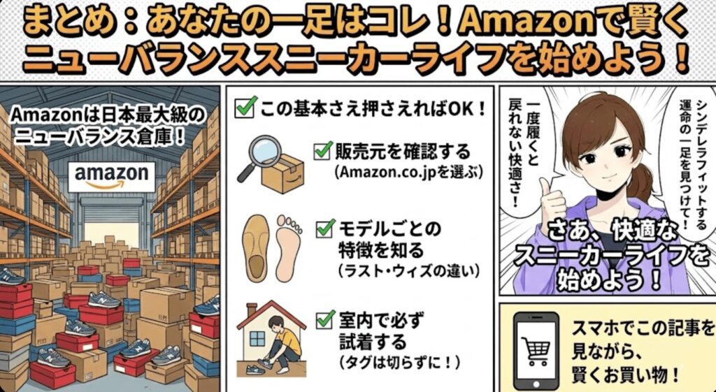 まとめ：あなたの一足はコレ！Amazonで賢くニューバランススニーカーライフを始めよう