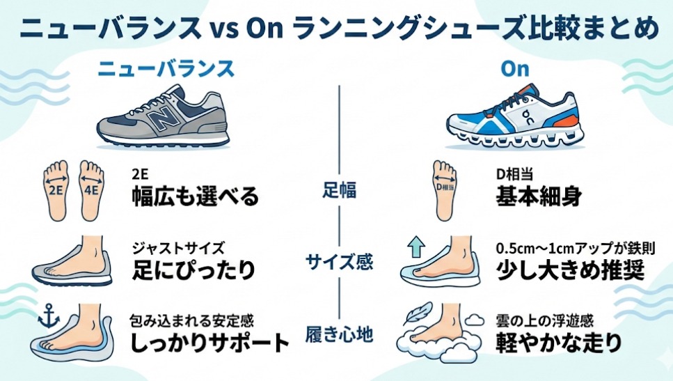 ニューバランスとランニングシューズサイズ感まとめ