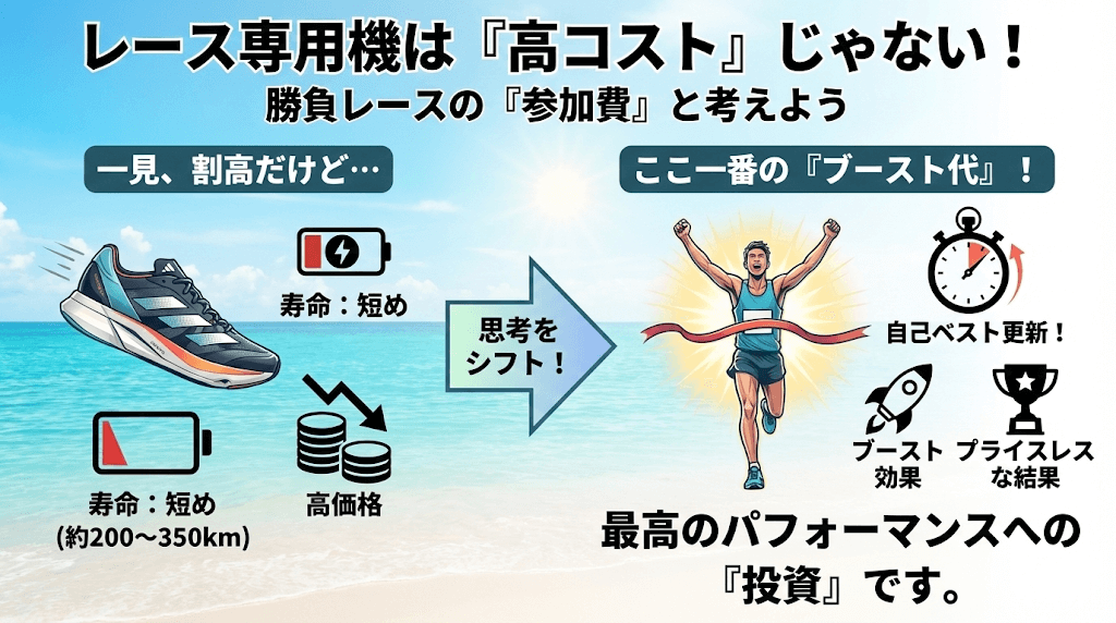 アディダスランニングシューズ主要モデル別「価格 × 寿命」コスト比較