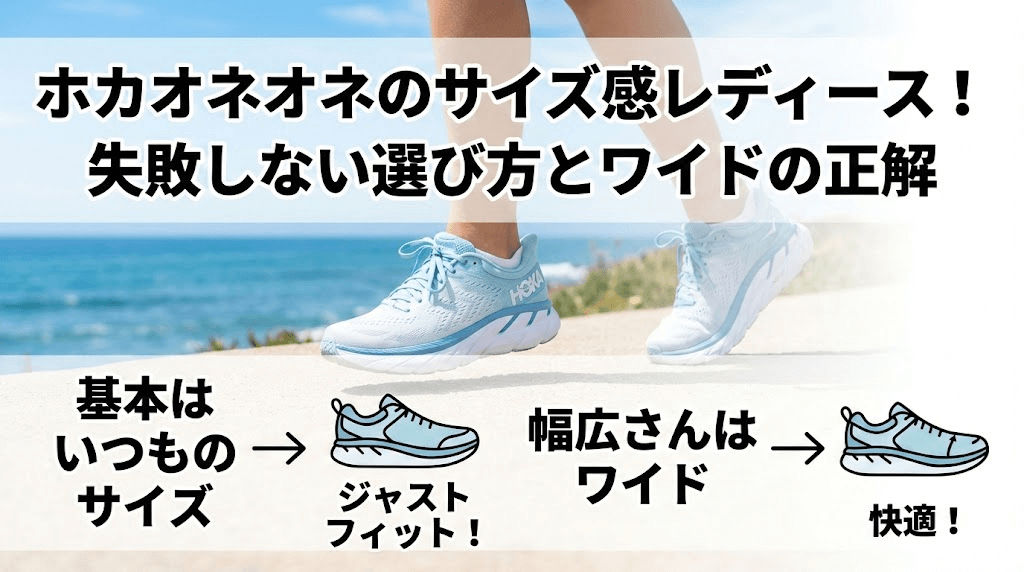 ホカオネオネのサイズ感レディース徹底ガイド！ 失敗しないサイズをえらぶべき理由とワイドのえらび方