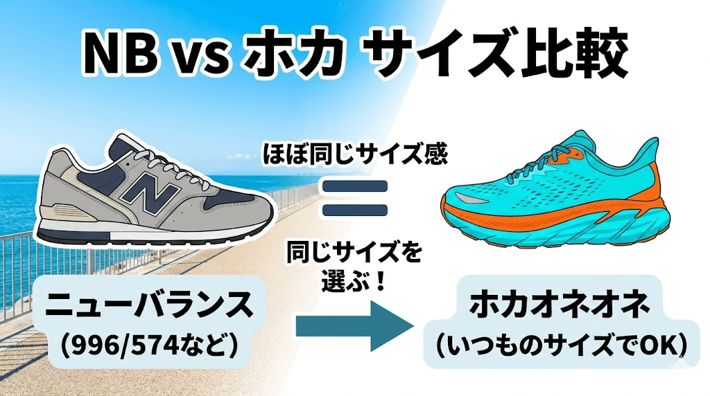 ニューバランスとの比較:同じサイズ感で大丈夫