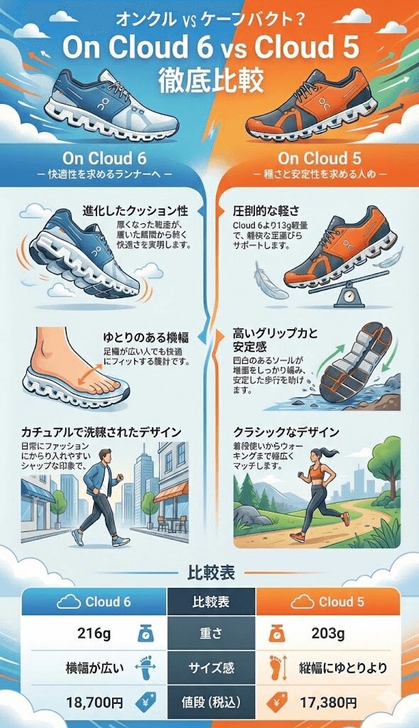 On(オン)のCloud6と5の違い