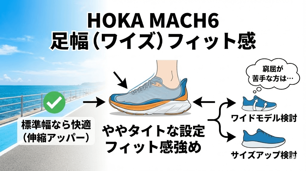 足幅（ワイズ）はフィット感が強い