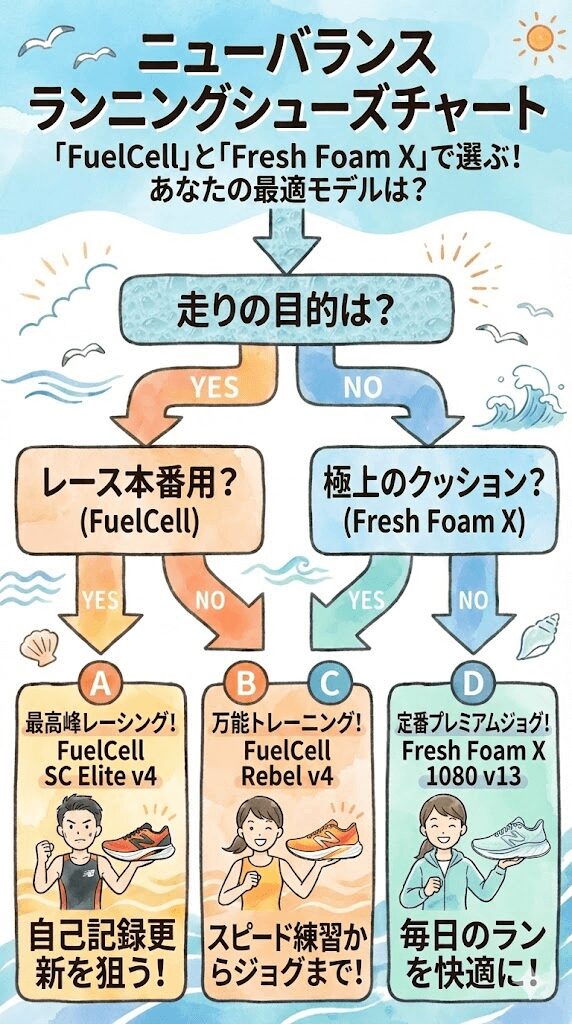 ニューバランスランニングシューズチャート2026