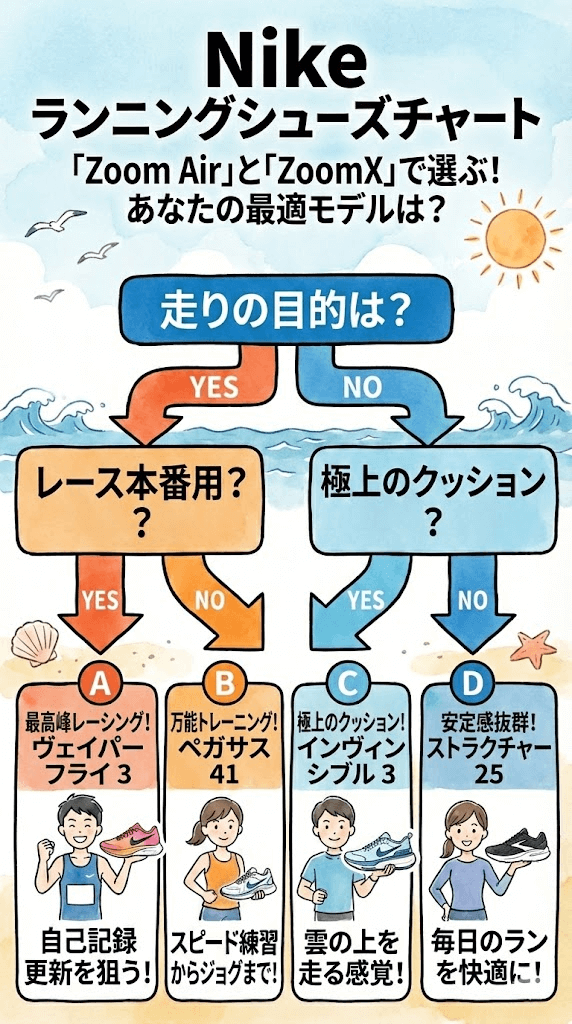 ナイキランニングシューズチャート2026