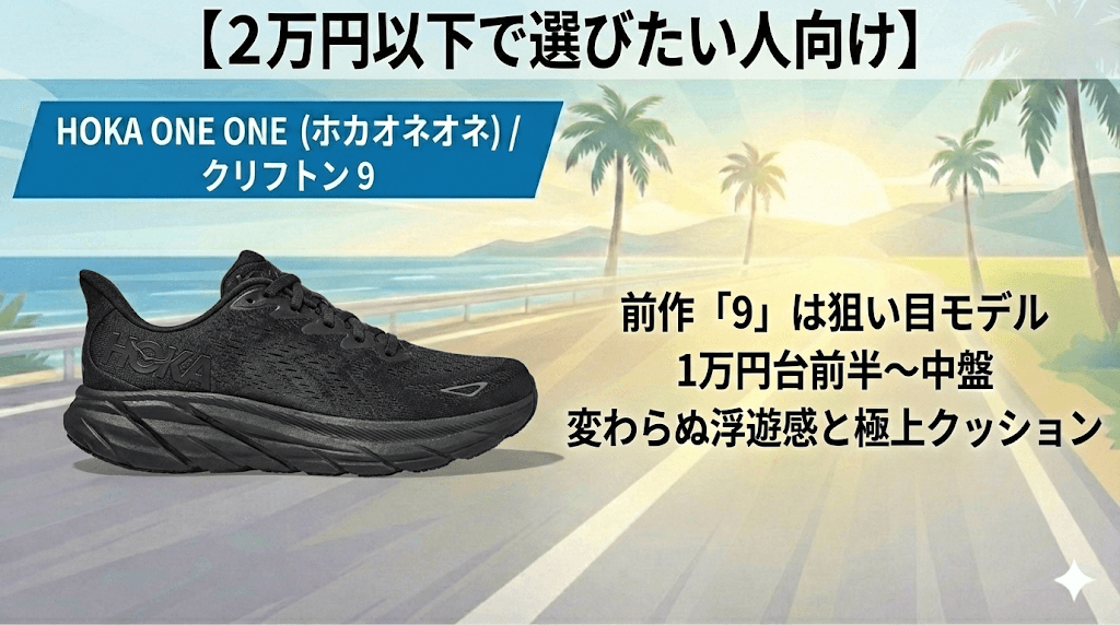 2万円以下で選びたい人向け:クリフトン 9