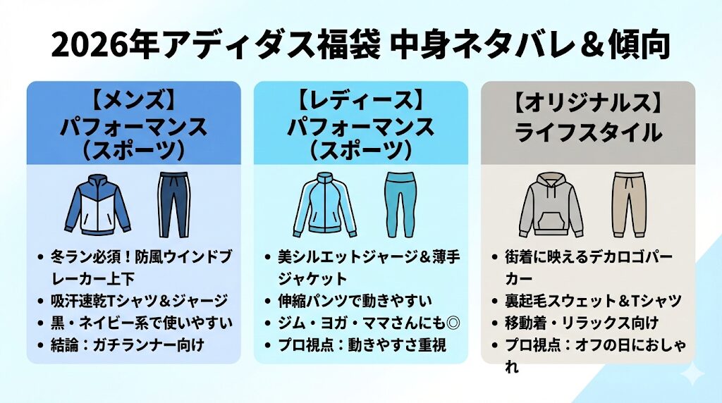 2026年アディダス福袋の中身ネタバレと傾向