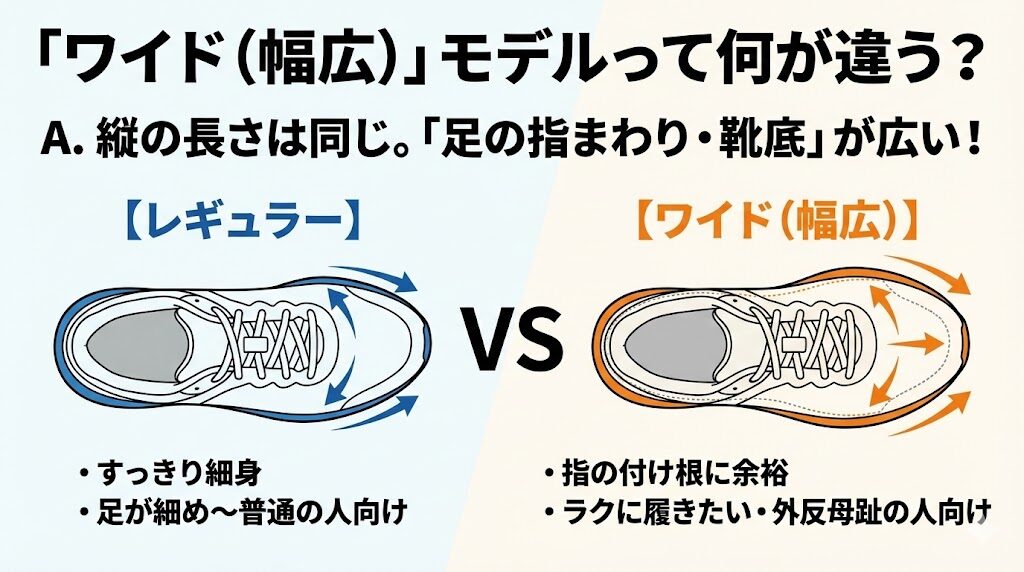 ワイド（幅広）モデルって、普通のと何が違うの？