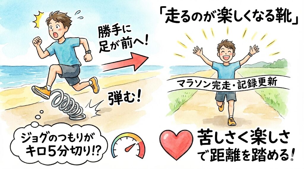 自然とペースが上がる「弾むような走行感」