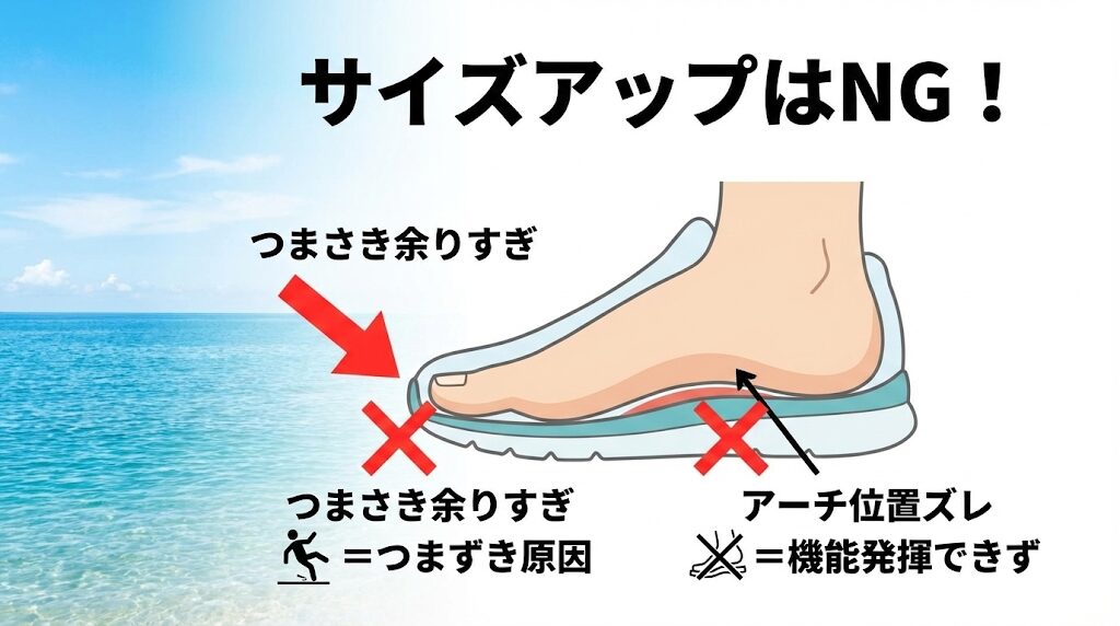 無理なサイズアップはNG