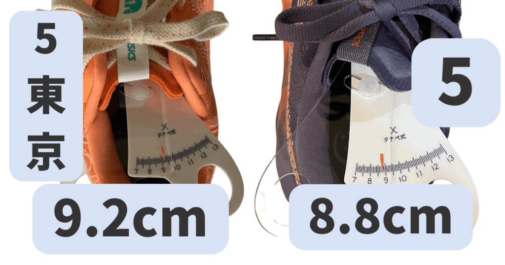 Novablast 5とNovablast 5 Tokyo（今作）のサイズ感(横幅)