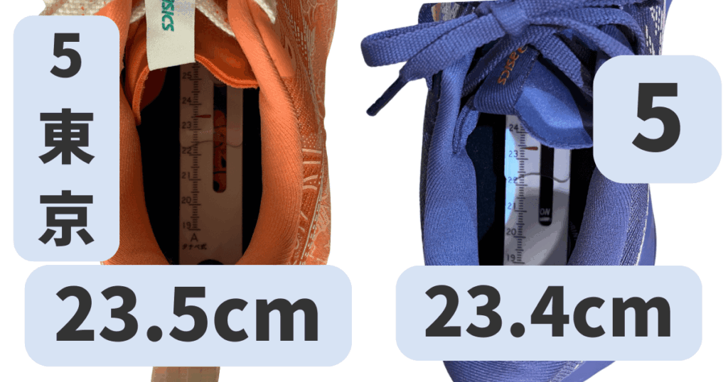 Novablast 5とNovablast 5 Tokyo（今作）のサイズ感(縦幅)