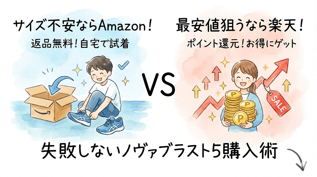 【結論】ノヴァブラスト5のサイズ重視ならAmazonの「30日間返品無料」が最強