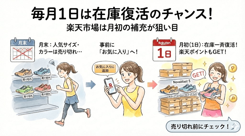 毎月1日が在庫補充のチャンス