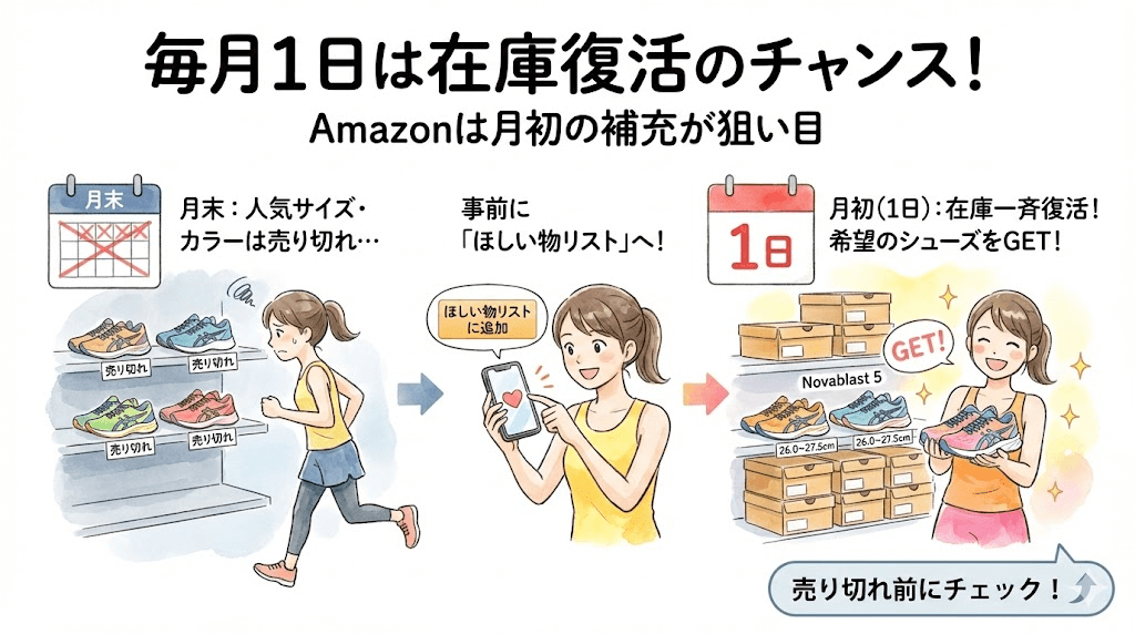 毎月1日が在庫補充のチャンス