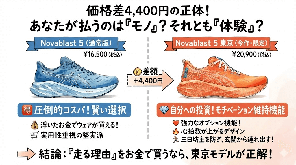 価格差:Novablast 5とNovablast 5 東京4,400円
