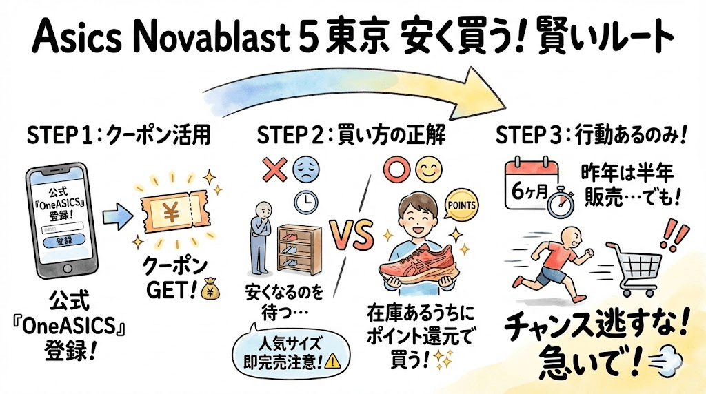 Asics Novablast 5 東京を安く買う！賢いルート