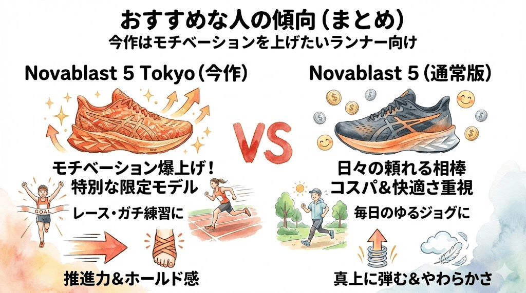 おすすめな人の傾向（まとめ）:今作はモチベーションを上げたいランナー向け