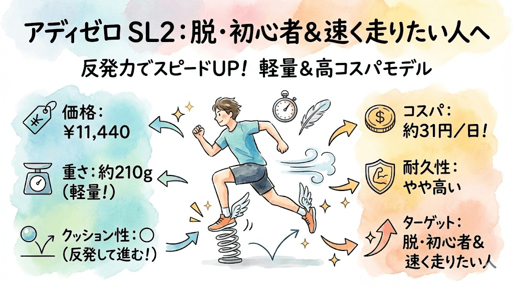 アディゼロSL2:脱初心者&速く走りたい人へ