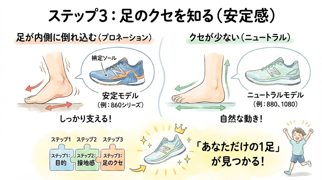 ステップ3：足のクセを知る（安定感）