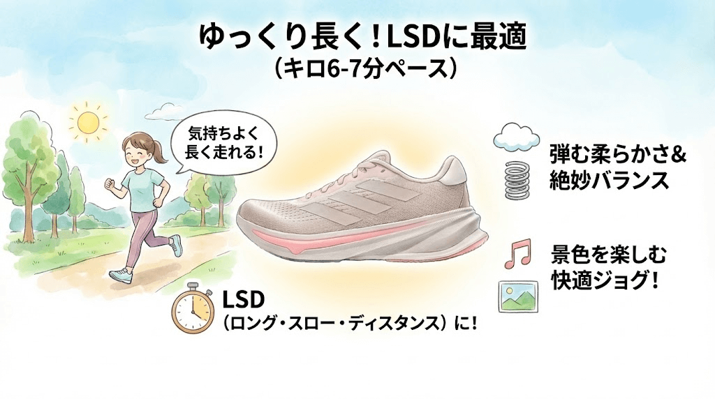 キロ6分〜7分ペースでゆっくり長く走りたい人