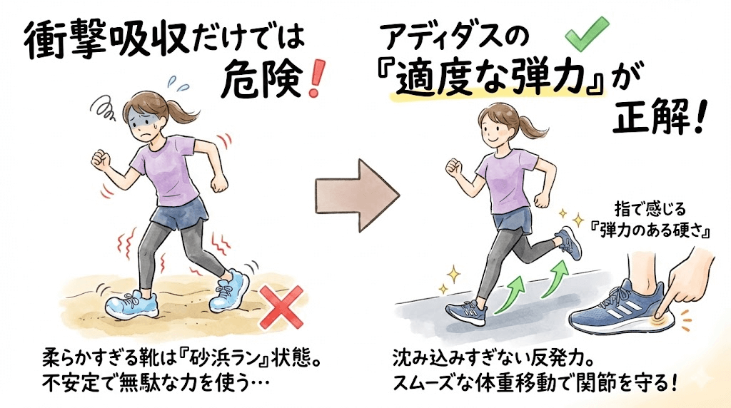 衝撃吸収だけでは足りない?けがを防ぐ「適度な弾力」